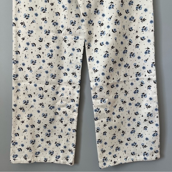 Lulus Everyday Personality Ivory Floral Print Twill High Rise Pants Size S NWT - Picture 14 of 16